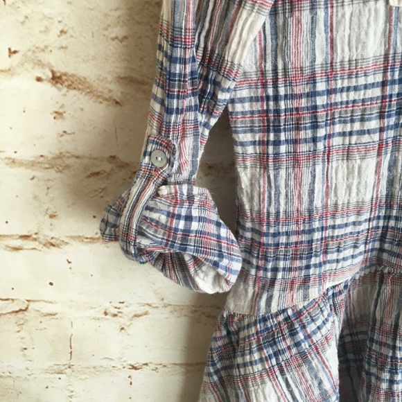 ​Easel Anthropologie Plaid Lace Tunic - Picture 3 of 6